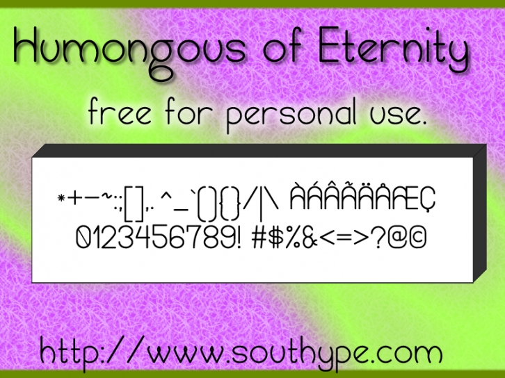 Humongous of Eternity S Font Download