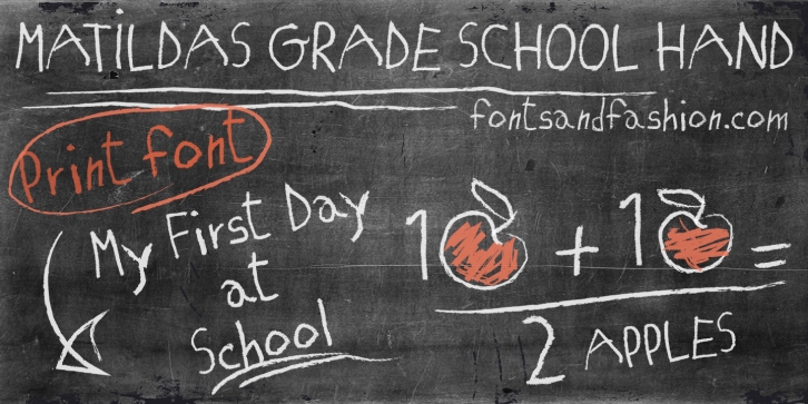 MATILDAS GRADE SCHOOL HAND Font Download