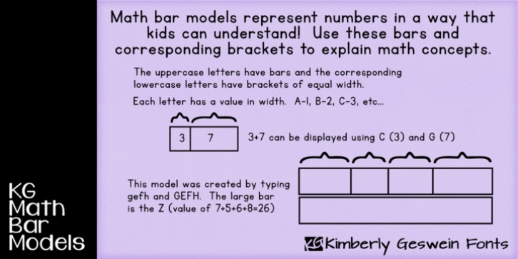 KG Math Bar Models Font Download