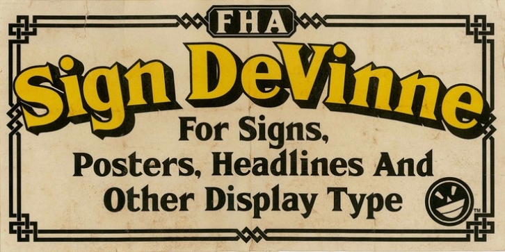 FHA Sign DeVinne Font Download