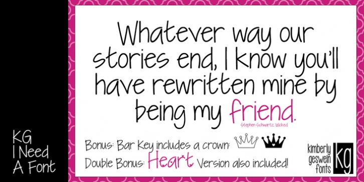 KG I Need A Font Font Download