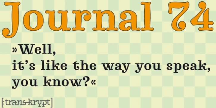 Journal 74 Font Download