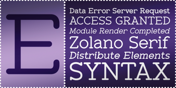 Zolano Serif BTN Font Download