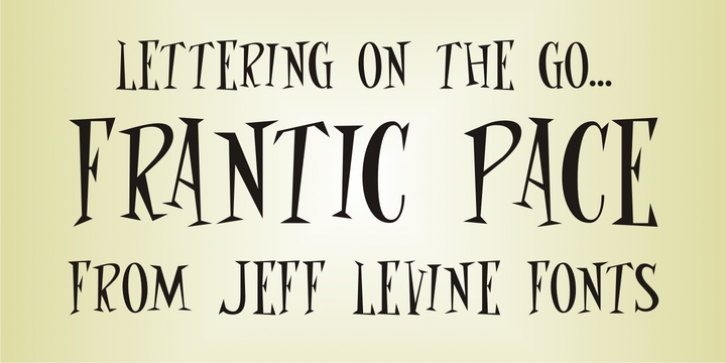 Frantic Pace JNL Font Download