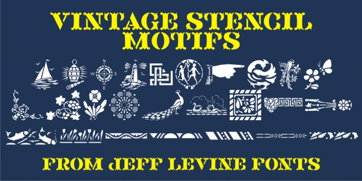 Vintage Stencil Motifs JNL Font Download