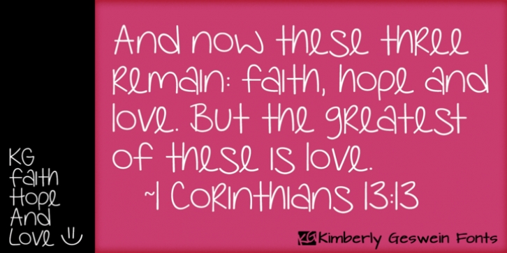 KG Faith Hope And Love Font Download