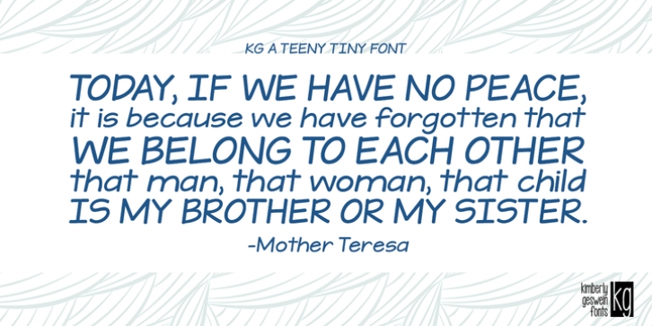 KG A Teeny Tiny Font Font Download