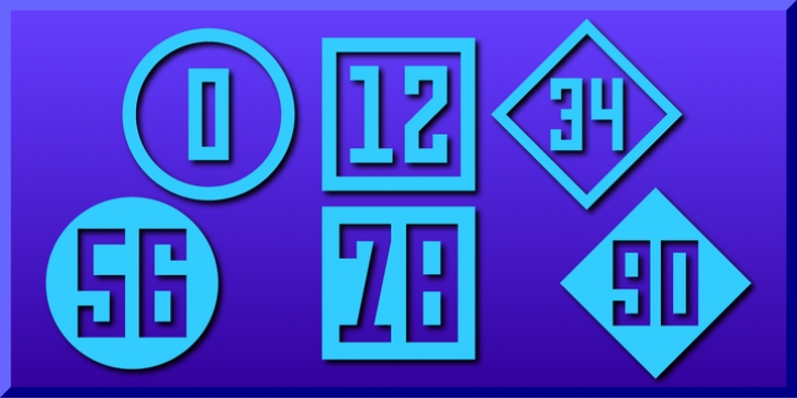 Numbers 0-99 Style Three Font Download