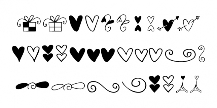 Hearts And Swirls Font Download