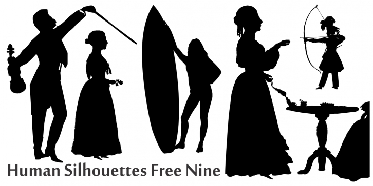 Human Silhouettes Free Nine Font Download