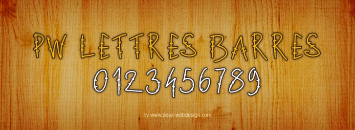 PWLettresbarres Font Download