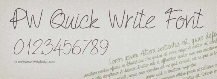 PW Quick Write Font Download