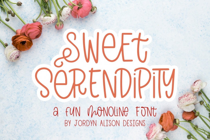 Sweet Serendipity, Bouncy Monoline Font Download