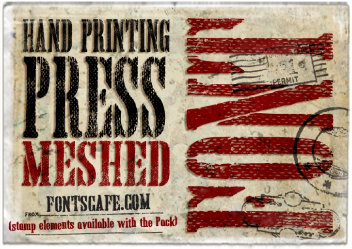 Hand Printing Press Meshed Font Download