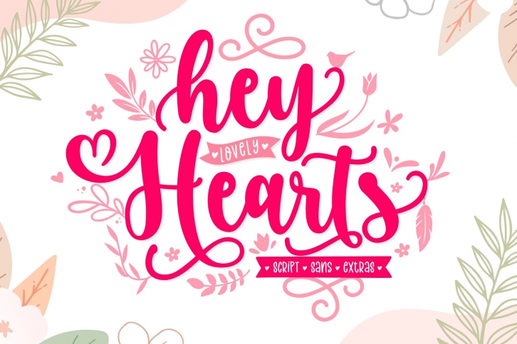 Hey Lovely Hearts Font Font Download