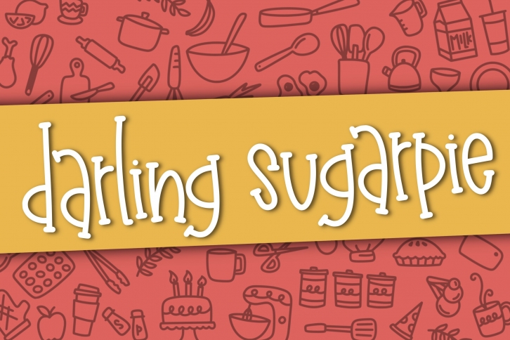 Darling Sugar Pie a Hand Lettered Font with Doodles Font Download