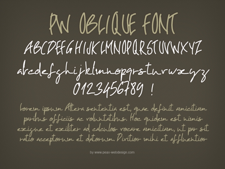 PWOblique Font Download