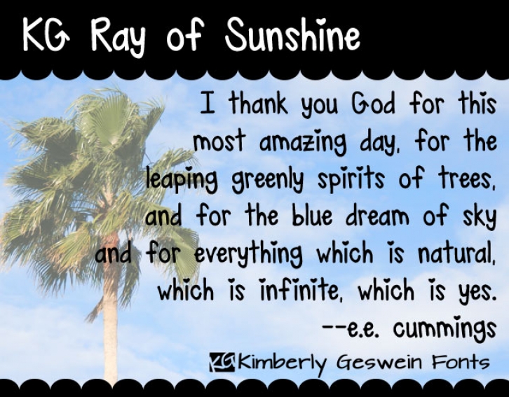 KG Ray of Sunshine Font Download
