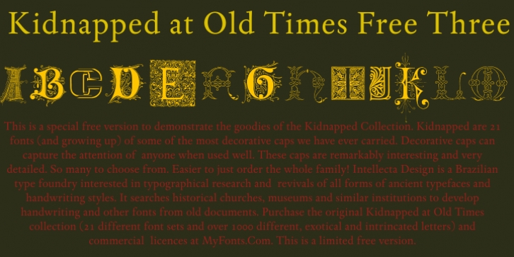 Kidnapped At Old Times Free 3 Font Download