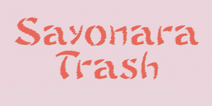 Sayonara Trash Free Font Download