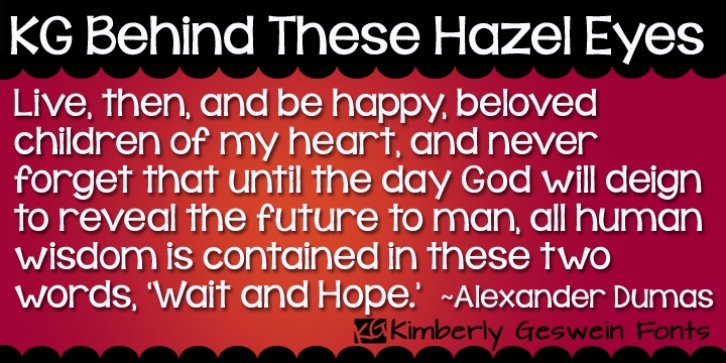 KG Behind These Hazel Eyes Font Download