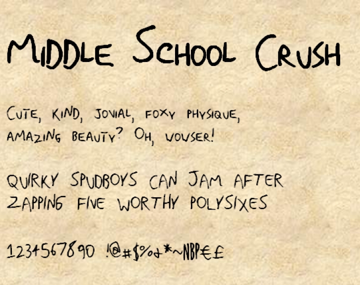 MiddleSchoolCrushNBP Font Download