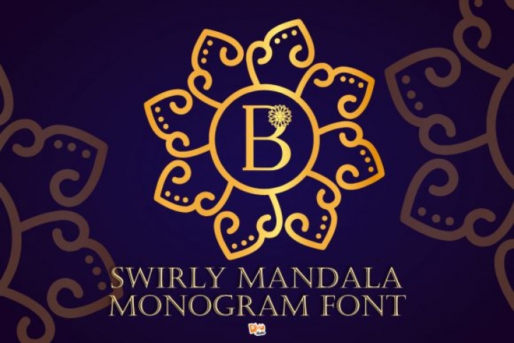Swirly Mandala Monogram Font Download