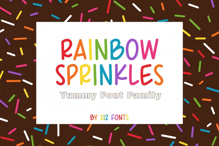 212 Rainbow Sprinkles Monoline Caps Font & Bonus Color Fonts Font Download