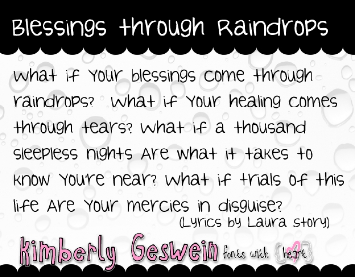 Blessings through Raindrops Font Download