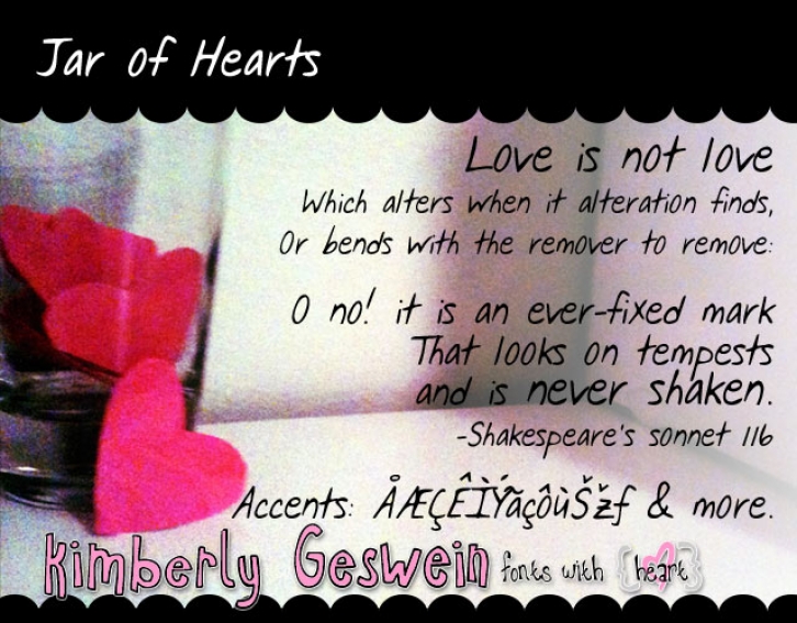 Jar of Hearts Font Download
