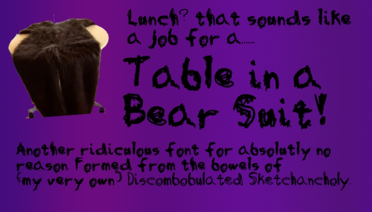 Table in a Bear Sui Font Download