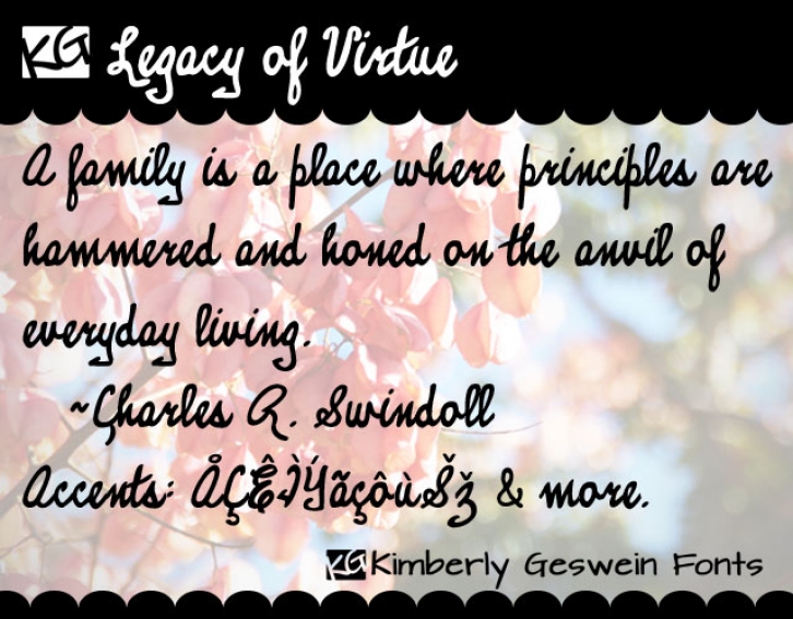 KG Legacy of Virtue Font Download