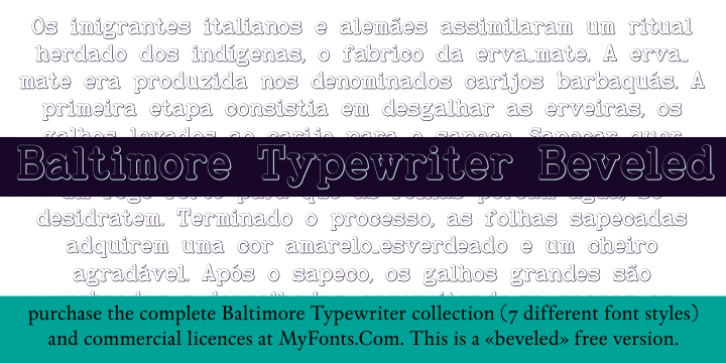Baltimore Typewriter Bold Beveled Font Download