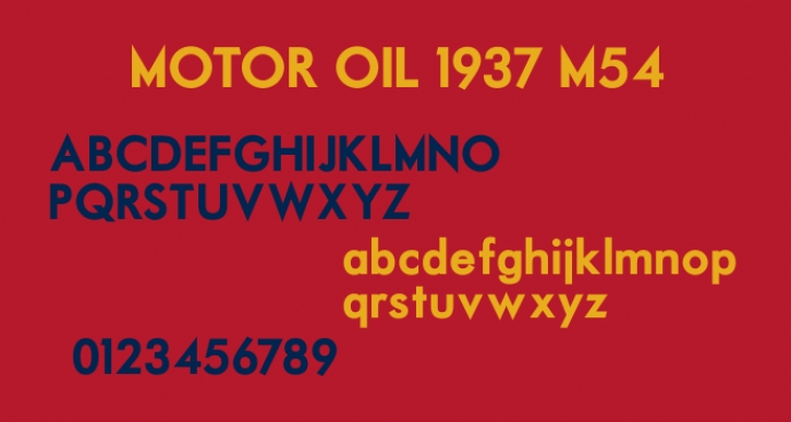 Motor Oil 1937 M54 Font Download