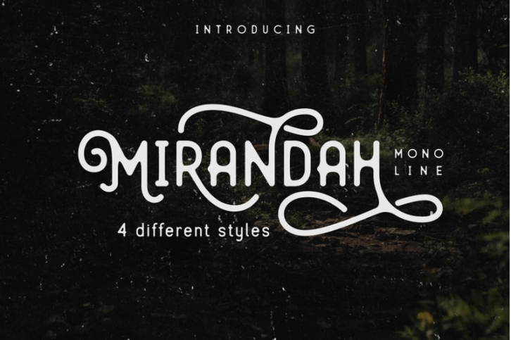 Mirandah | Monoline Font Family Font Download