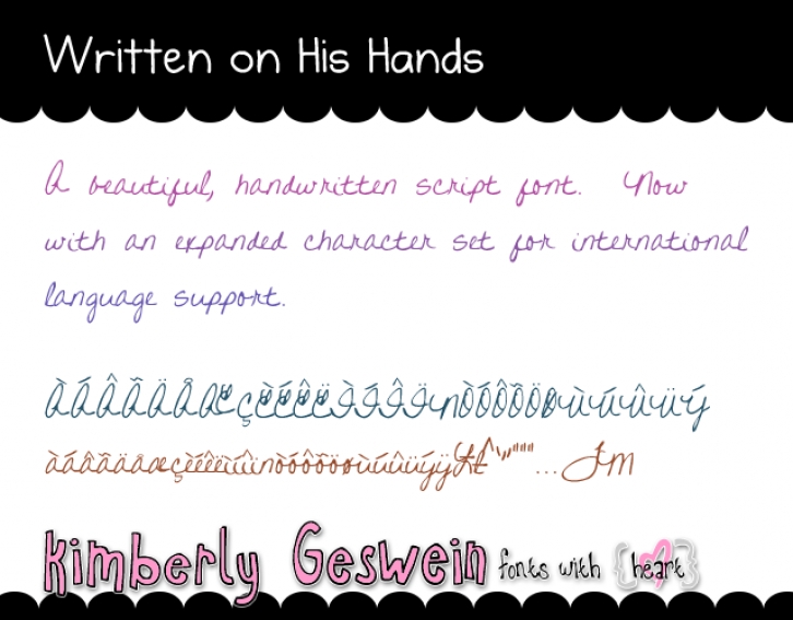 Written on His Hands Font Download