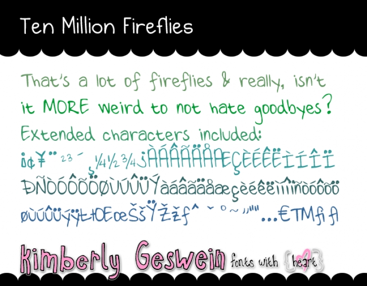 Ten Million Fireflies Font Download