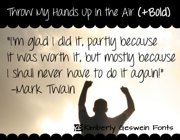 Throw My Hands Up in the Air Font Download