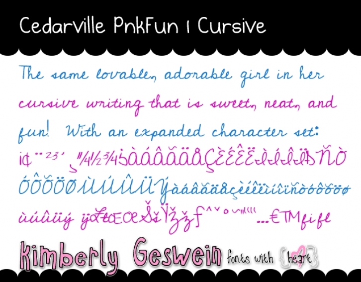 Cedarville Pnkfun1 Cursive Font Download