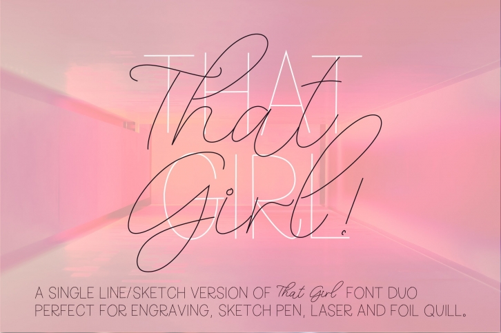 That Girl font duo - a single line, hairline sketch pen font Font Download