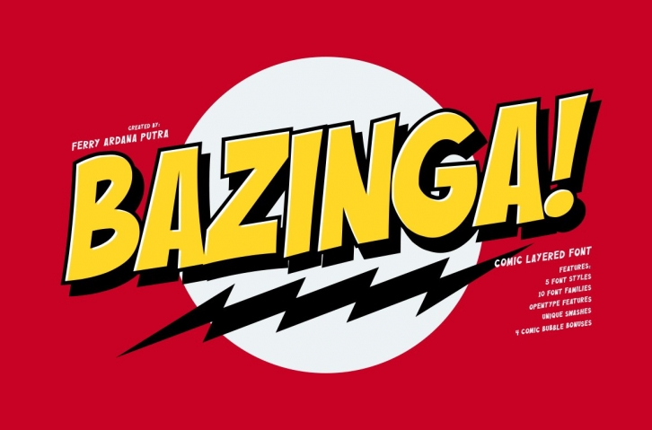 Bazinga! | Comic Layered Font Font Download