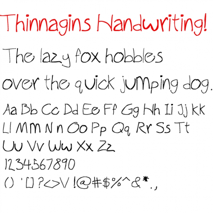 Thinnagins handwriting Font Download
