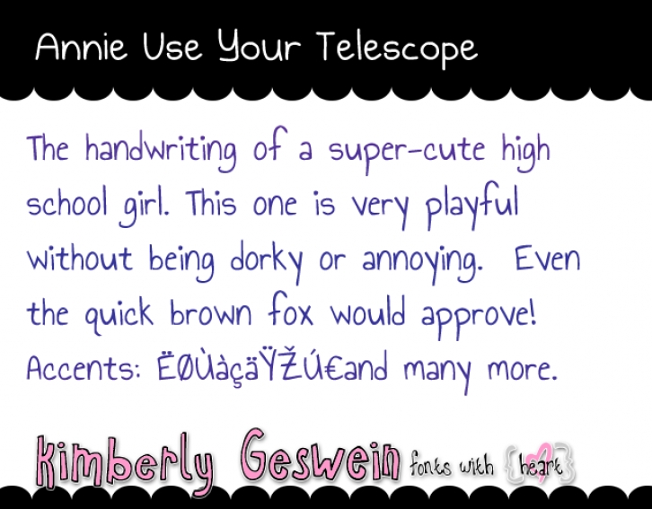 Annie Use Your Telescope Font Download