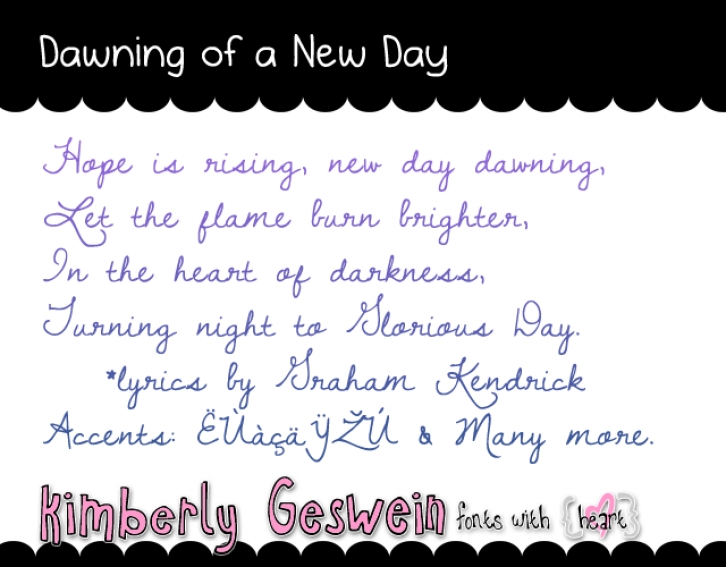 Dawning of a New Day Font Download