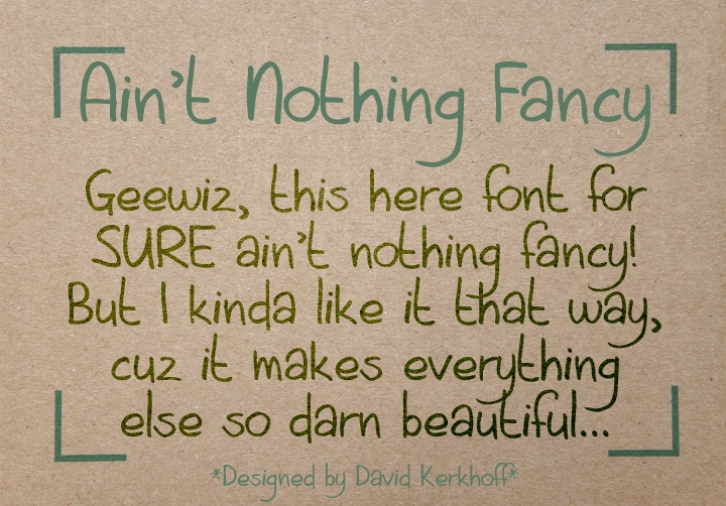 Aint Nothing Fancy Font Download