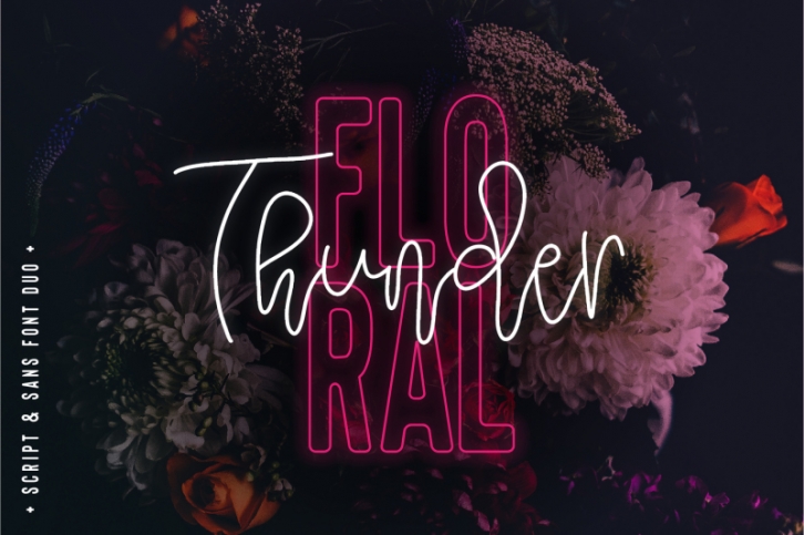 Floral Thunder Font Duo Font Download