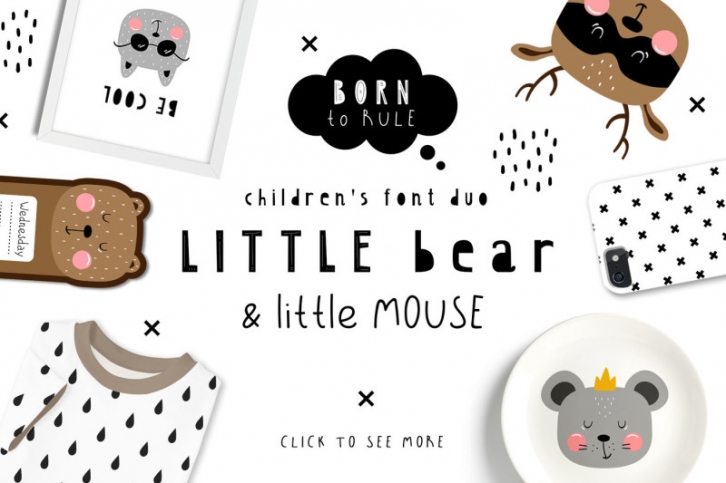 LittleBear & LittleMouse - Font Duo Font Download