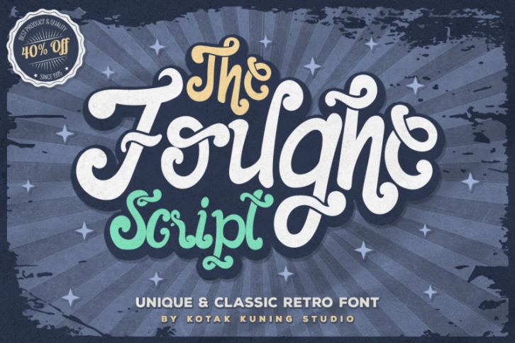 The Foughe Script - Retro Font Font Download