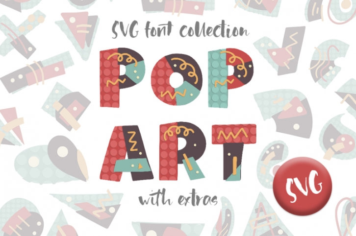 POP ART. SVG font collection. Font Download