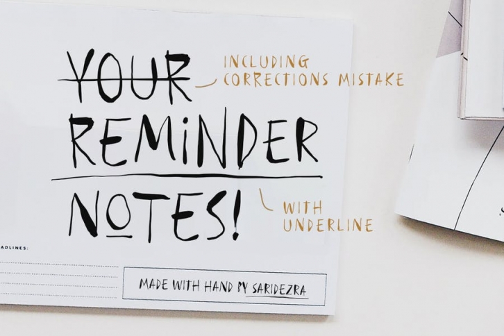 Reminder Notes - Handwritten Font Font Download